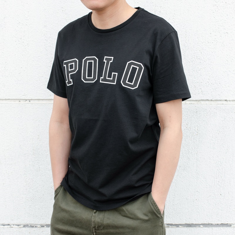 Áo polo Tay Ngắn Vải cotton Cổ Tròn In Chữ Ralph Lauren Cá Tính Cho Nam