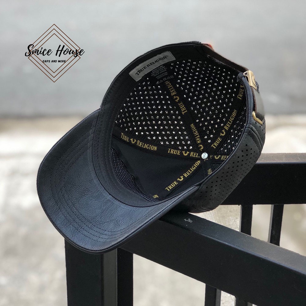 Nón ông địa da cao cấp thoáng khí khóa đồng - The True Religion - Thần Tài, Lộc Phát