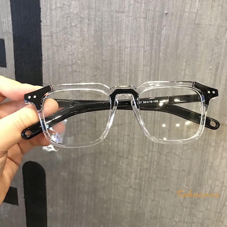 Mắt kính gọng dày hình chữ nhật phong cách cổ điển thời trang unisex