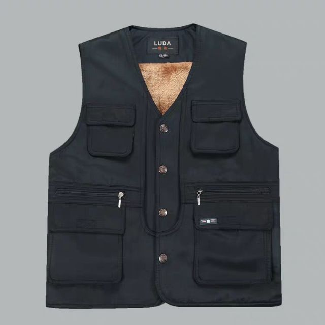 Áo ghile nam trung niên lót lông thời trang thu đông