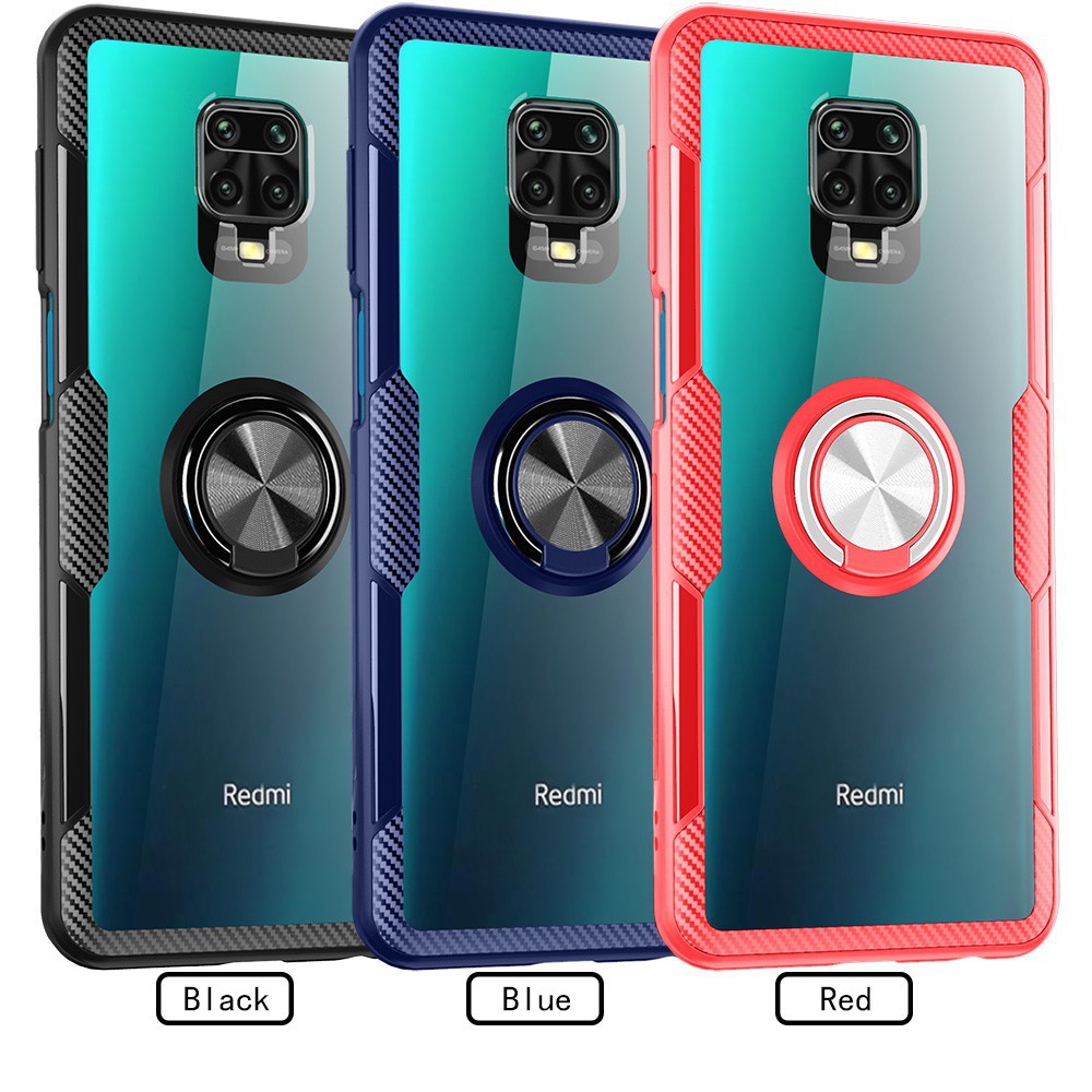 ốp điện thoại Trong Suốt Có Nhẫn Nam Châm Hít Cho Xiaomi Redmi Note 9 8 7 5 Pro Max 8t 10x 7s 9s