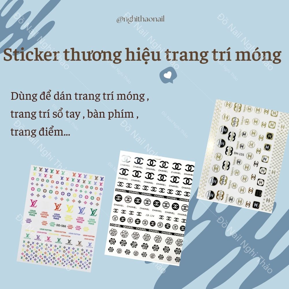 Sticker nail thương hiệu trang trí móng