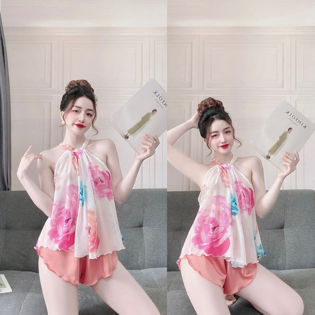 Đồ ngủ nữ❣️FREE SHIP❣️Đồ ngủ sexy BIGSIZE lụa Chiffon phối Satin cao cấp mềm mại xinh xắn <72KG | BigBuy360 - bigbuy360.vn