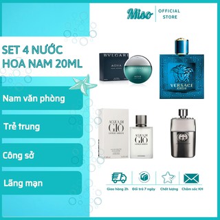 Nước Hoa Nam Bỏ Túi [Combo 4 Tiết Kiệm] Nước Hoa Nam Mini 20ml Phong Cách Trẻ Trung - Văn Phòng - Công Sở - Năng Động
