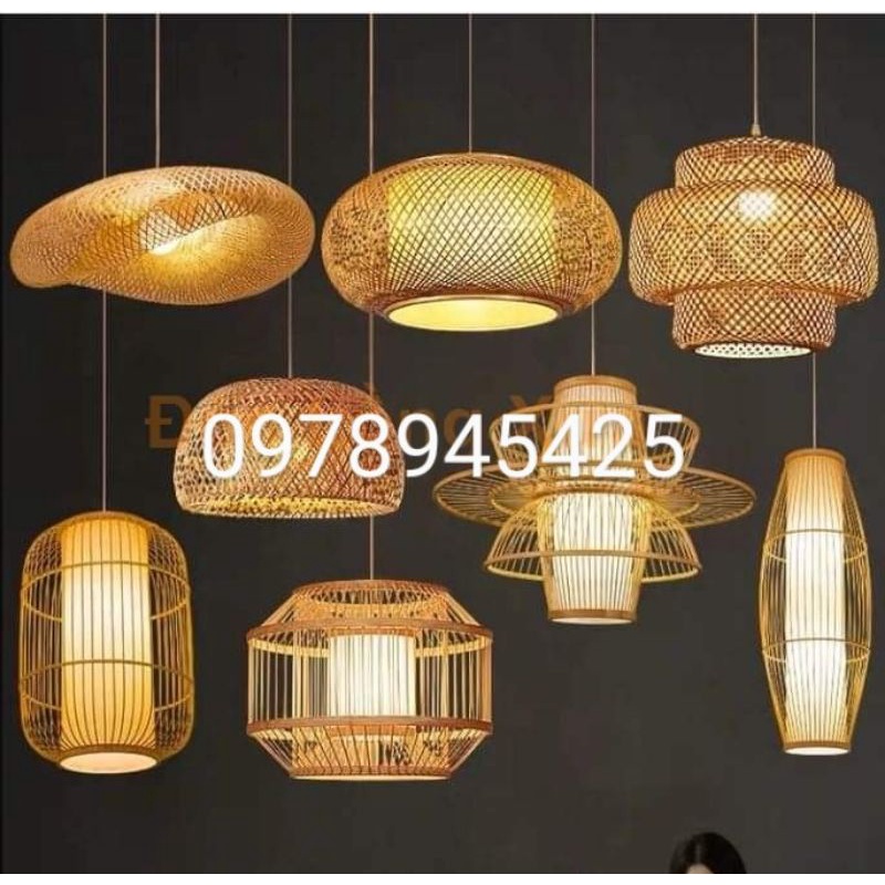 Đèn mây tre tổng kho bán sỉ/đèn tre trang trí liên hệ 0978945425 shop tư vấn