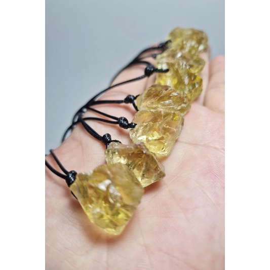Dây chuyền Citrine thô tự nhiên dây rút điều chỉnh độ dài unisex