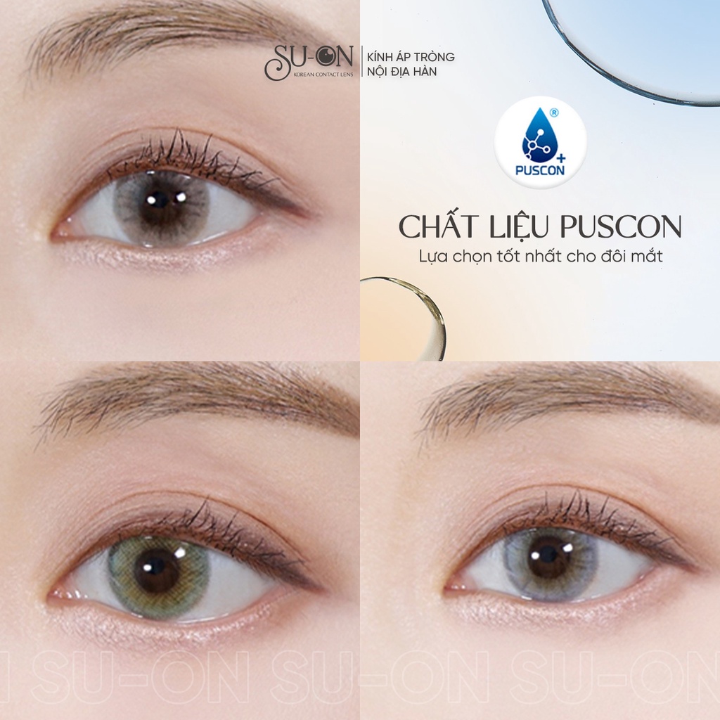 Lens 1 ngày Olens RUSSIAN SMOKY BROWN/GRAY áp tròng 14,2mm, nâu/xám tây long lanh Hàn Quốc, siêu êm đeo 24h