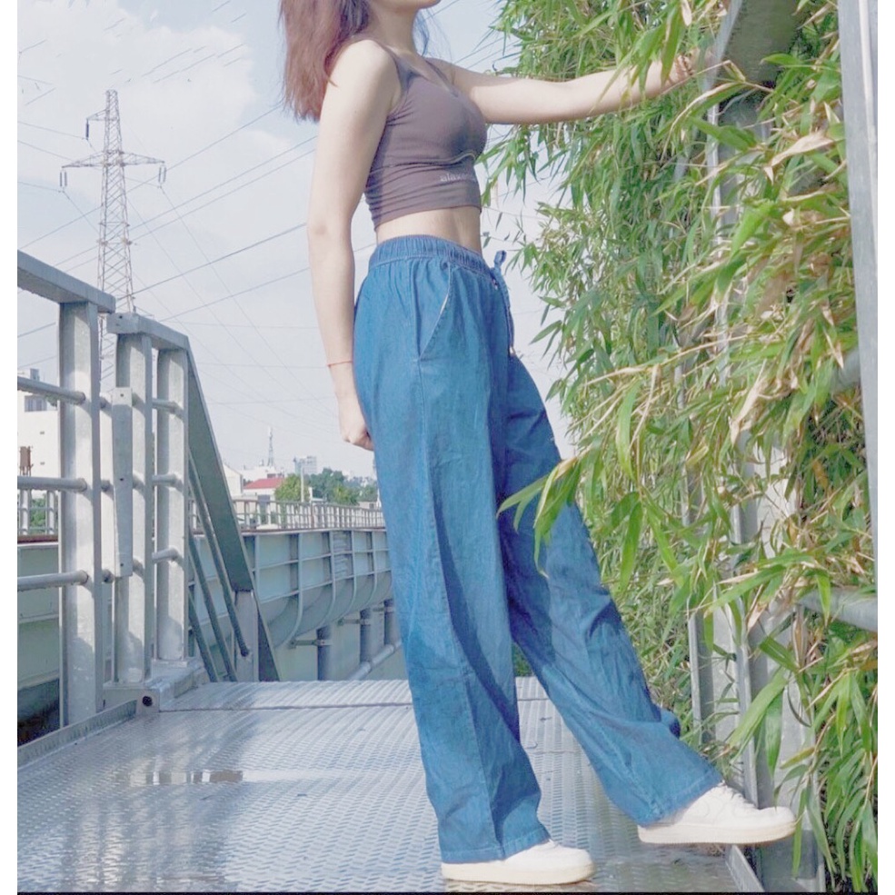 (3 size 45-65KG) QUẦN DÀI JEAN GIẤY ỐNG RỘNG NỮ THỜI TRANG CHẤT JEAN GIẤY MỀM MỊN