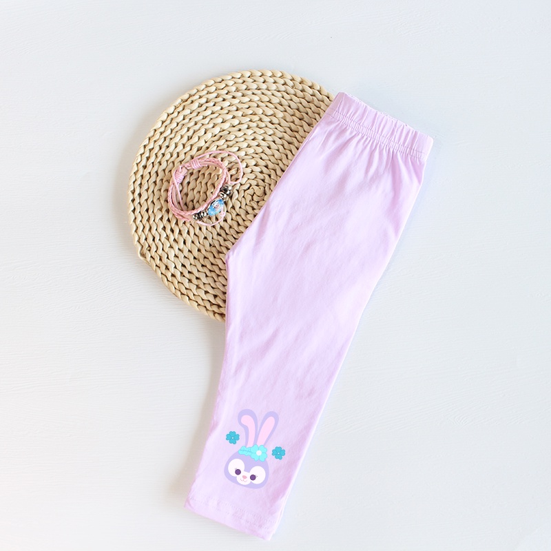 Quần legging 100% cotton mềm mại in họa tiết hoạt hình LinaBell cho bé gái