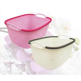 Giỏ nhựa, rổ nhựa có quai cầm đựng đồ cho nhà tắm size đại 33x28x19.7cm