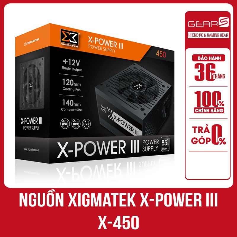 Nguồn máy tính XIGMATEK X-POWER III X-350/ X-450/ X-650 Hàng chính hãng bảo hành 36 tháng lỗi 1 đổi 1