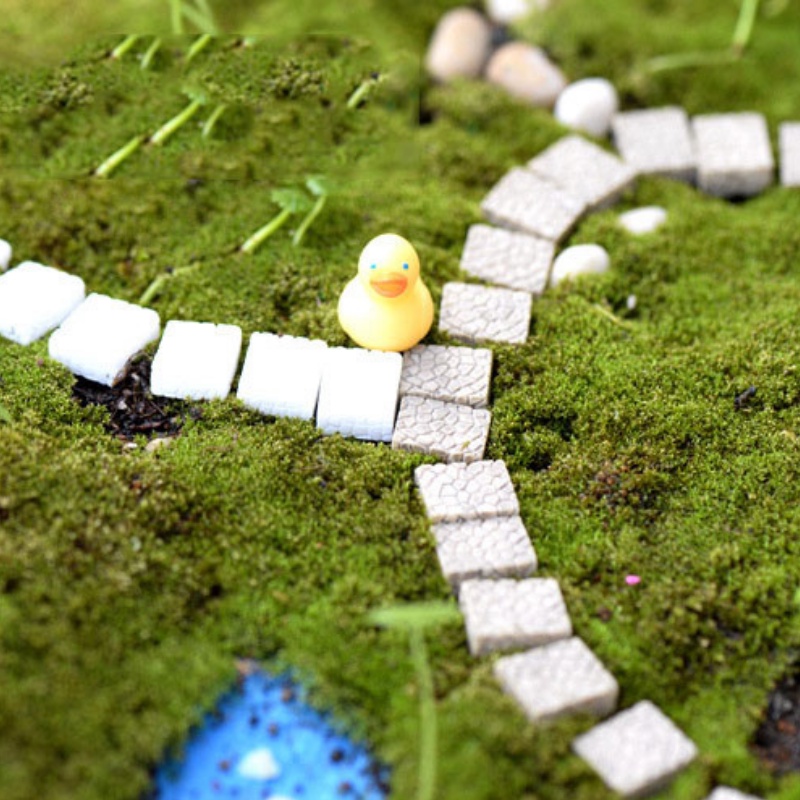 Mô hình tiểu cảnh ♥️ Viên gạch giả làm lối đi tiểu cảnh, sân vườn, terrarium, sen đá