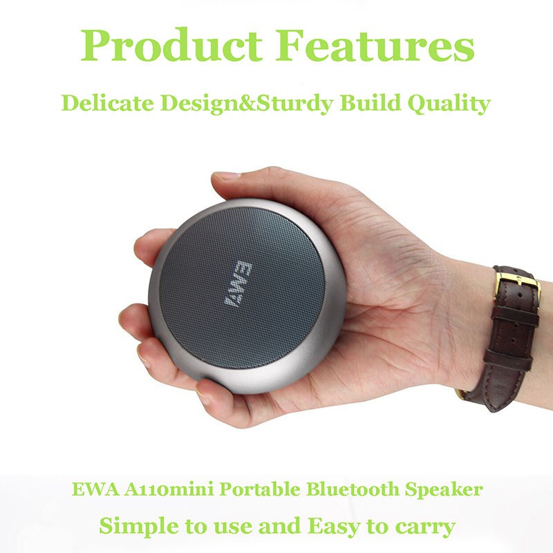 EWA A110 Mini Portable Bluetooth Speaker 5.0 Wireless Metal Sier