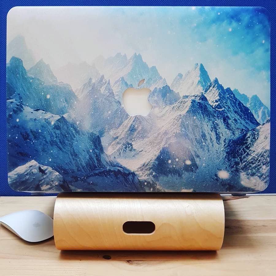 Ốp Macbook In Hình Núi Tuyết (tặng kèm nút chống bụi + chống gãy dây sạc)