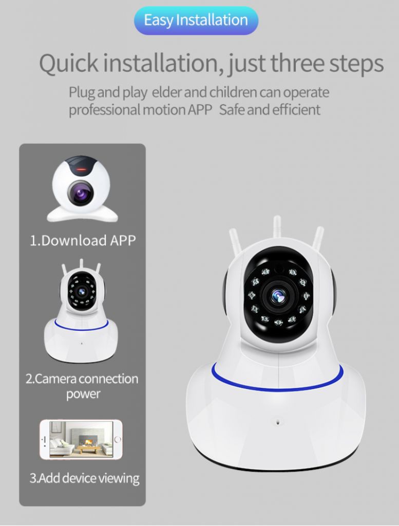 Camera Ip Wifi Không Dây H-D Ip 720p Xoay 360 Độ