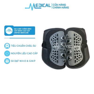 Đai lưng chỉnh hình cột sống cao cấp UNITED MEDICARE A23 màu đen - MEDICAL