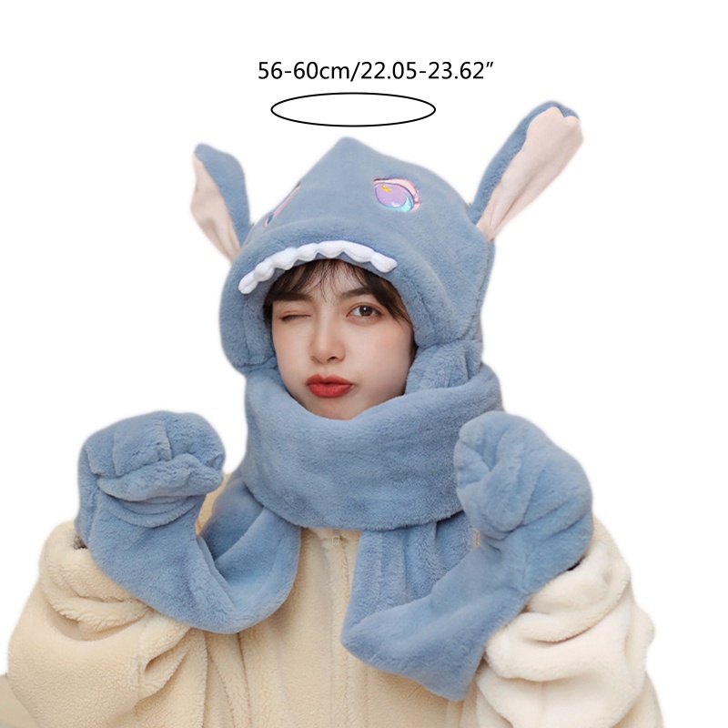 Mũ Trùm Đầu Kèm Khăn Choàng Cổ Đính Tai Khủng Long Trong Phim One Piece