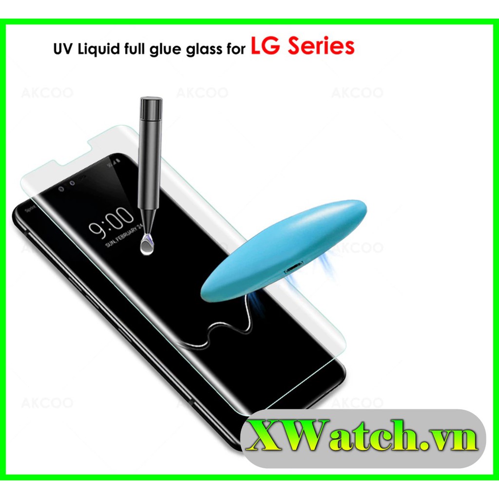 Cường lực keo UV Full viền cong LG V30 / V40 / V50 full màn hở loa thoại