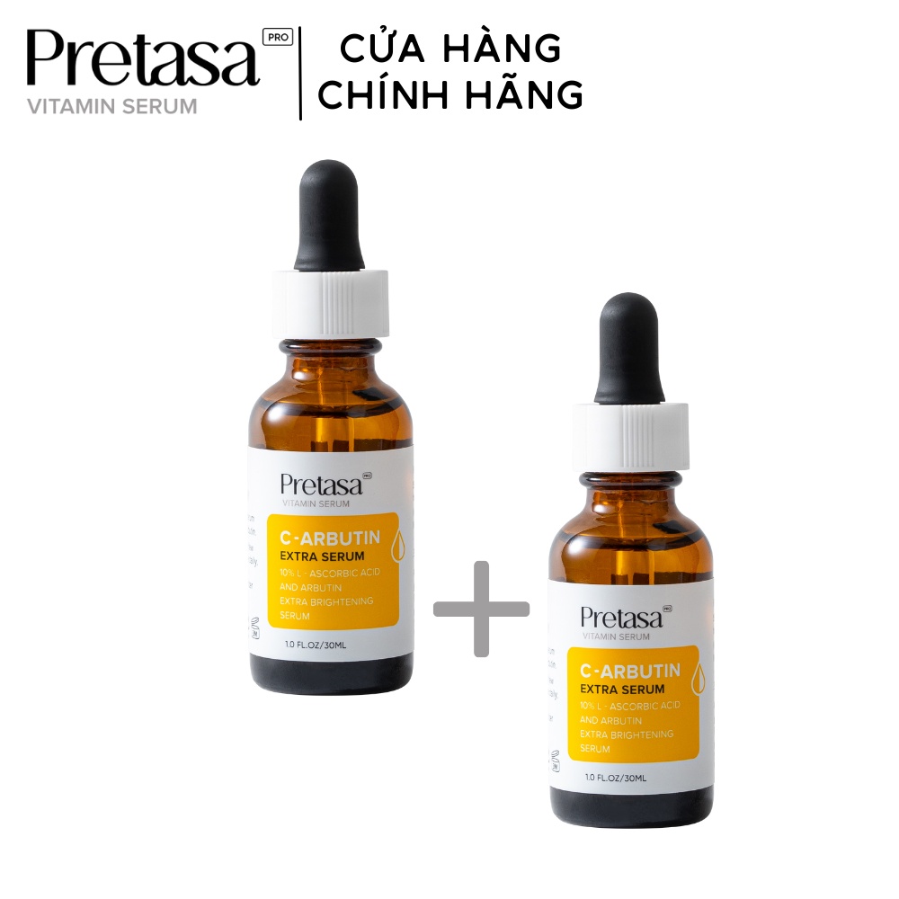 Serum dưỡng trắng sáng da PRETASA Vitamin C + Arbutin Brightening Serum 30ml
