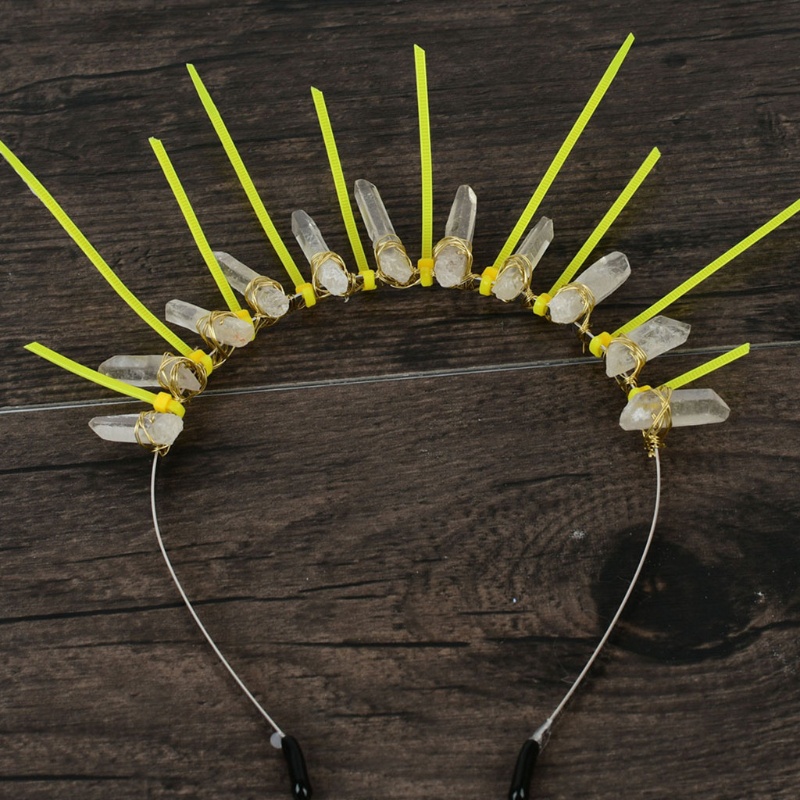 Vương Miện Cài Tóc Đính Đá Thạch Anh Pha Lê Nhiều Màu Phong Cách Vintage Châu Âu