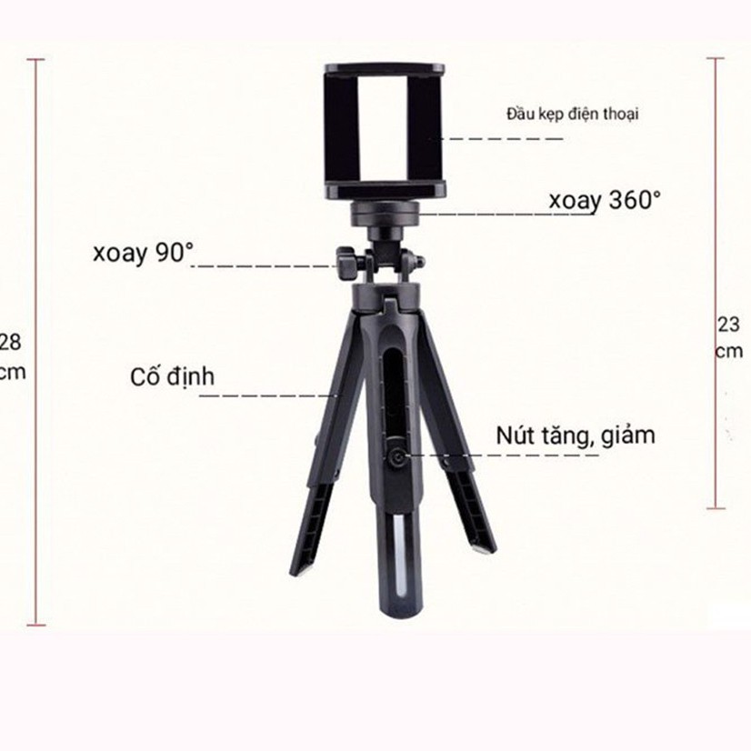 Giá Đỡ Tripod Support Mini Cho Điện Thoại, Máy Ảnh - Tripod 3 Chân