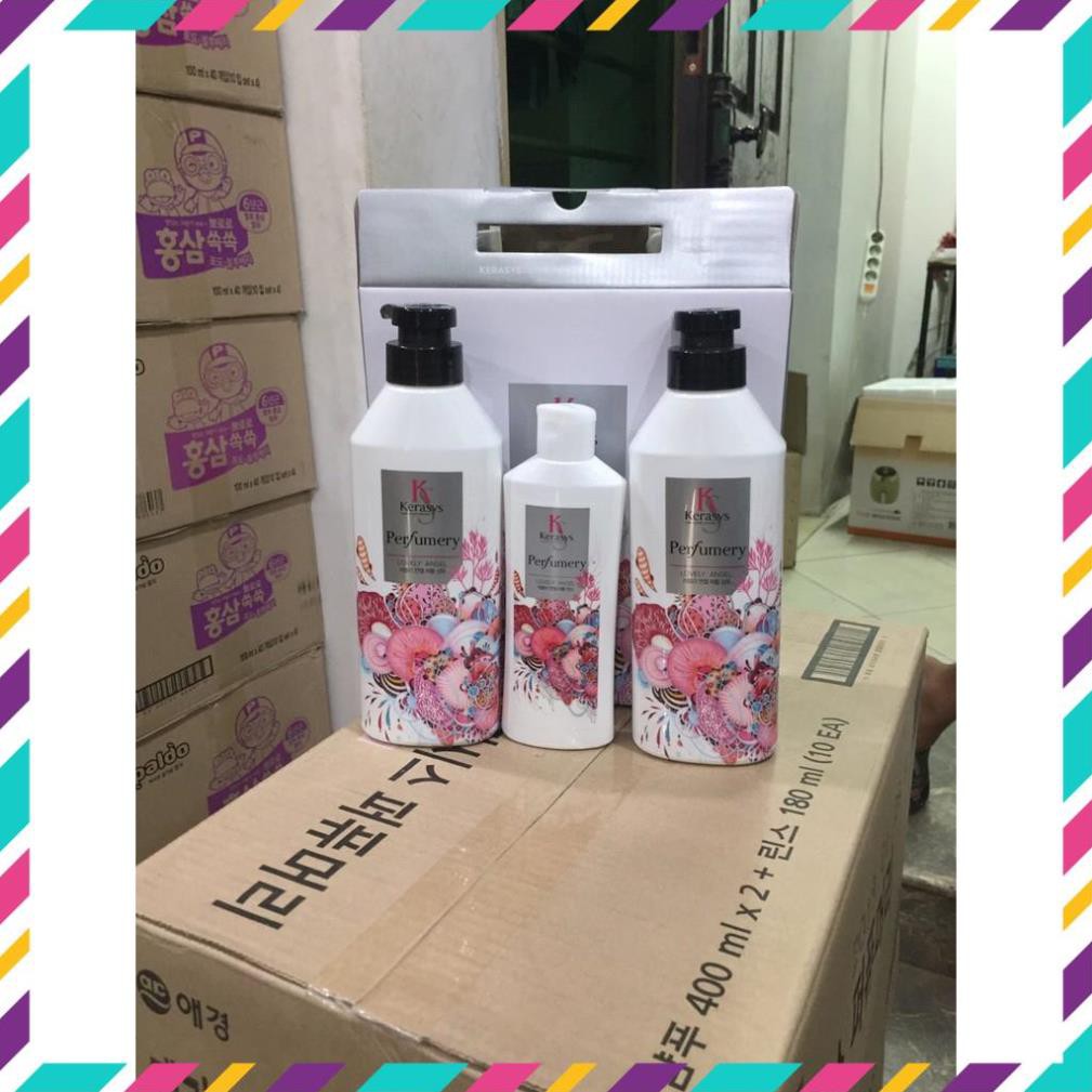 Bộ Dầu Gội Kerasys Hàn Quốc 2 chai gội 400ml x 1 chai xả 180ml