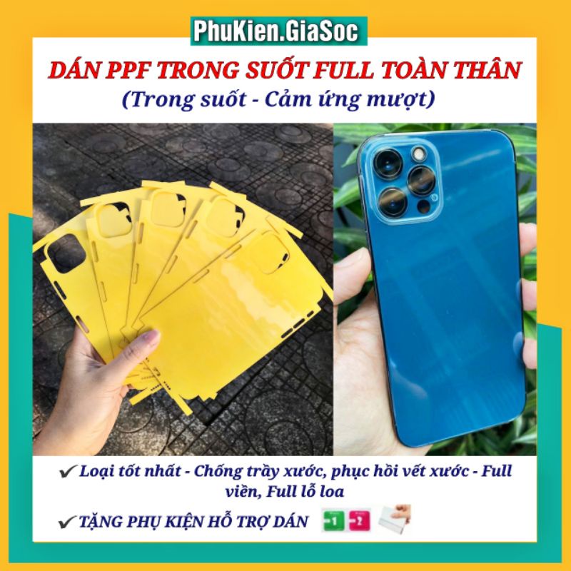 Dán Dẻo PPF Trong Suốt Dành Cho Iphon - Hàng Xịn - Full Viền Máy - Full Từng Lỗ Loa - Bảo Vệ Toàn Bộ IP
