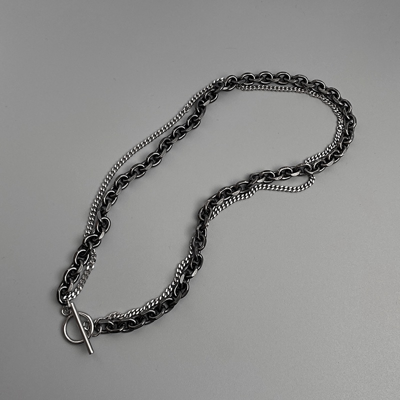 Vòng cổ Hai Lớp Phong Cách hip hop Thời Trang