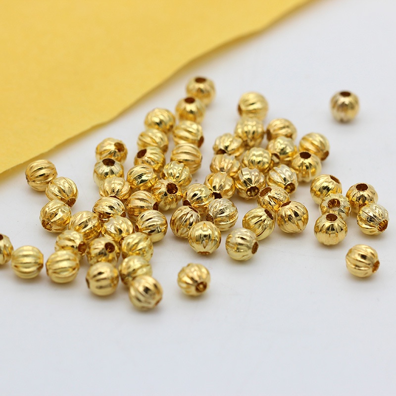 Gói 100 viên bi 5mm tròn làm vòng tay màu vàng và bạc
