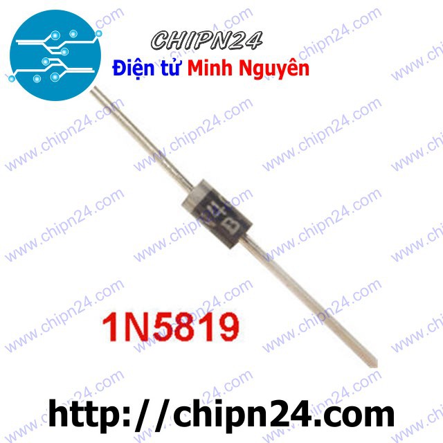 [10 CON] Diode 1N5819 DIP 1A 40V (IN5819 5819) [Diode xung]