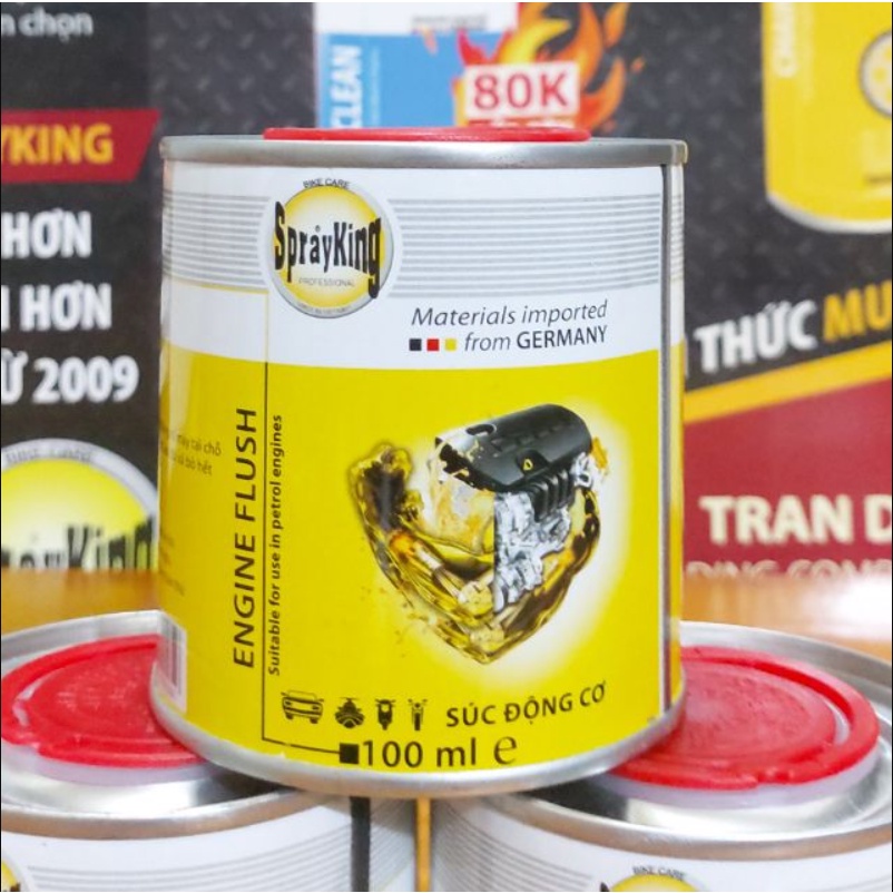 Phụ gia súc rửa động cơ xe máy Sprayking 100ml - hiệu quả cao, giúp xe mượt mà, bảo vệ động cơ hoàn hảo