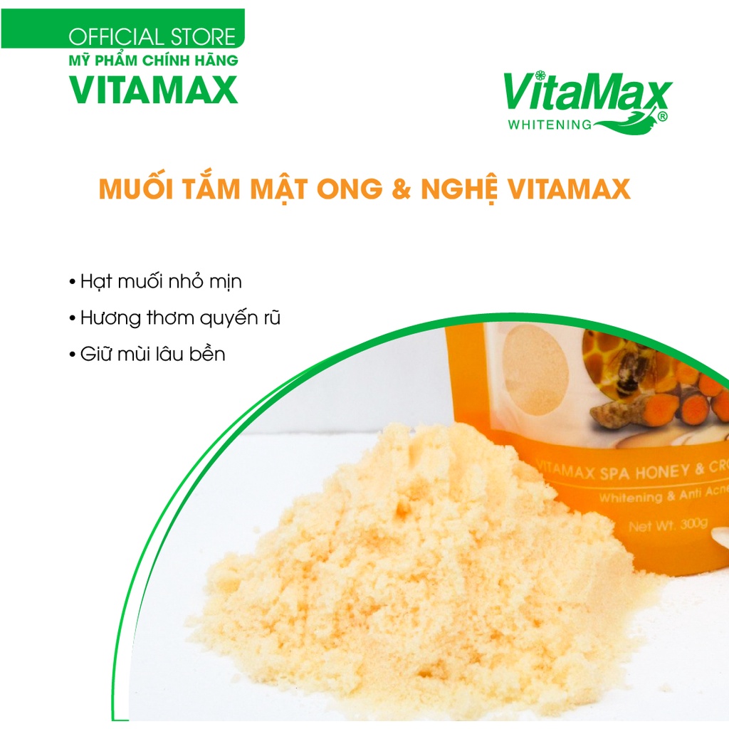 Muối tắm MẬT ONG NGHỆ VITAMAX NGỪA MỤN & TRẮNG DA TẨY TẾ BÀO Spa Honey&Crocus 300g-HẠT SIÊU MỊN