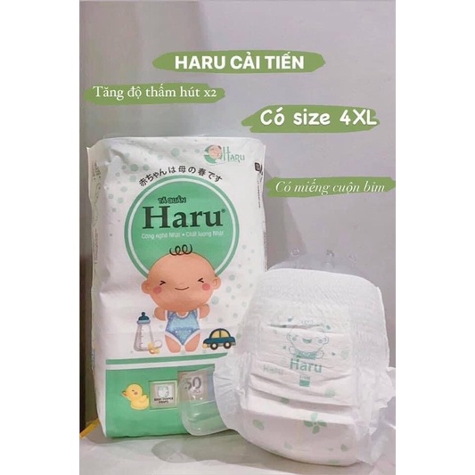 [MUA 2 TẶNG  1]Tã/Bỉm HARU xuất Nhật quần size M50/L50/XL50/XXL50