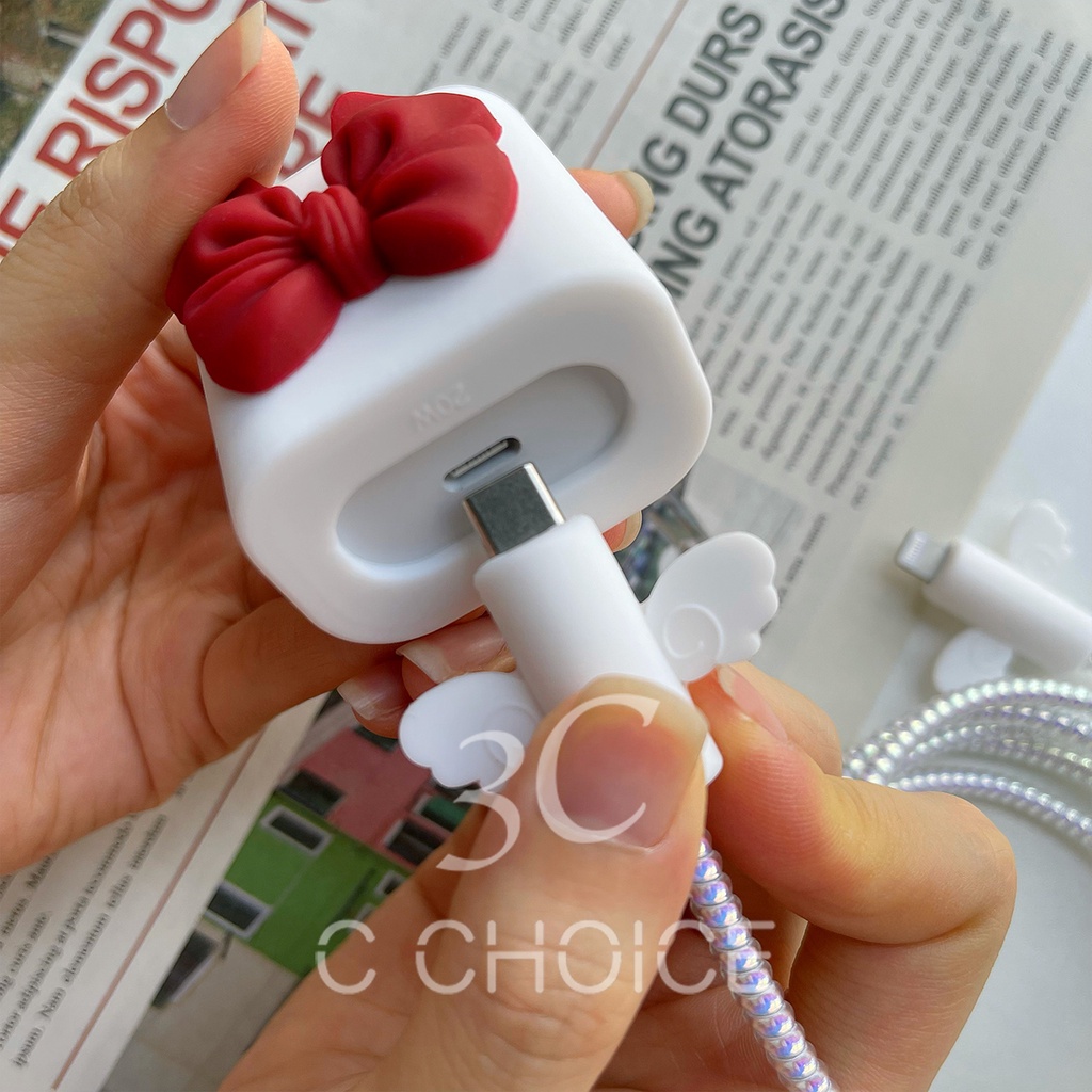 Phụ kiện bảo vệ dây cáp sạc cổng bằng silicon nhiều màu sắc tiện dụng