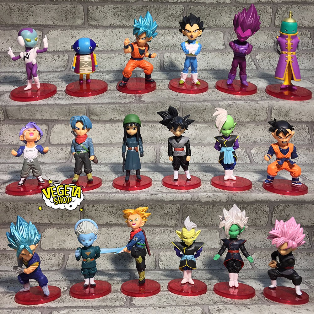 Mô hình Dragon ball Super – 18 mẫu WCF tự chọn – Goku Gohan Trunks Vegeta Zamasu Rose Black Zeno Vegeto Mai – Cao 8cm