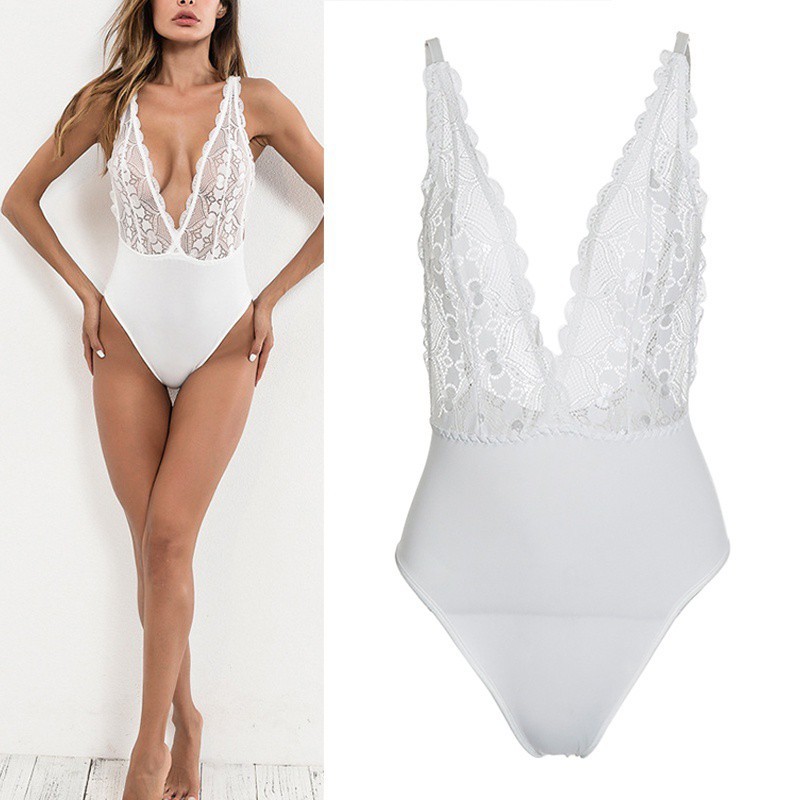 Bộ bodysuit phối ren phong cách thời trang gợi cảm cho nữ | BigBuy360 - bigbuy360.vn