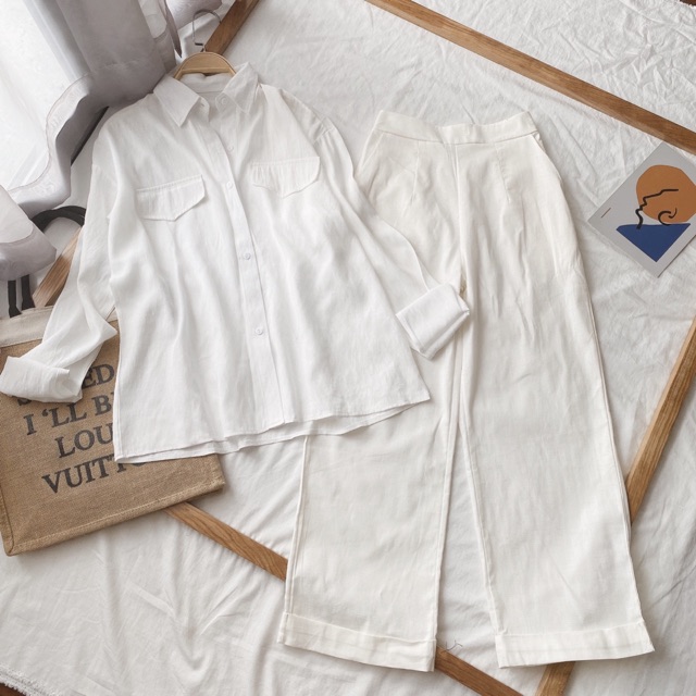 SET ÁO SƠ MI QUẦN TRẮNG