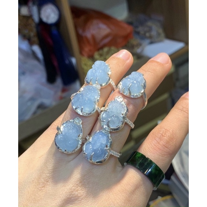 Nhẫn Tỳ Hưu đá aqua mệnh Thuỷ Mộc