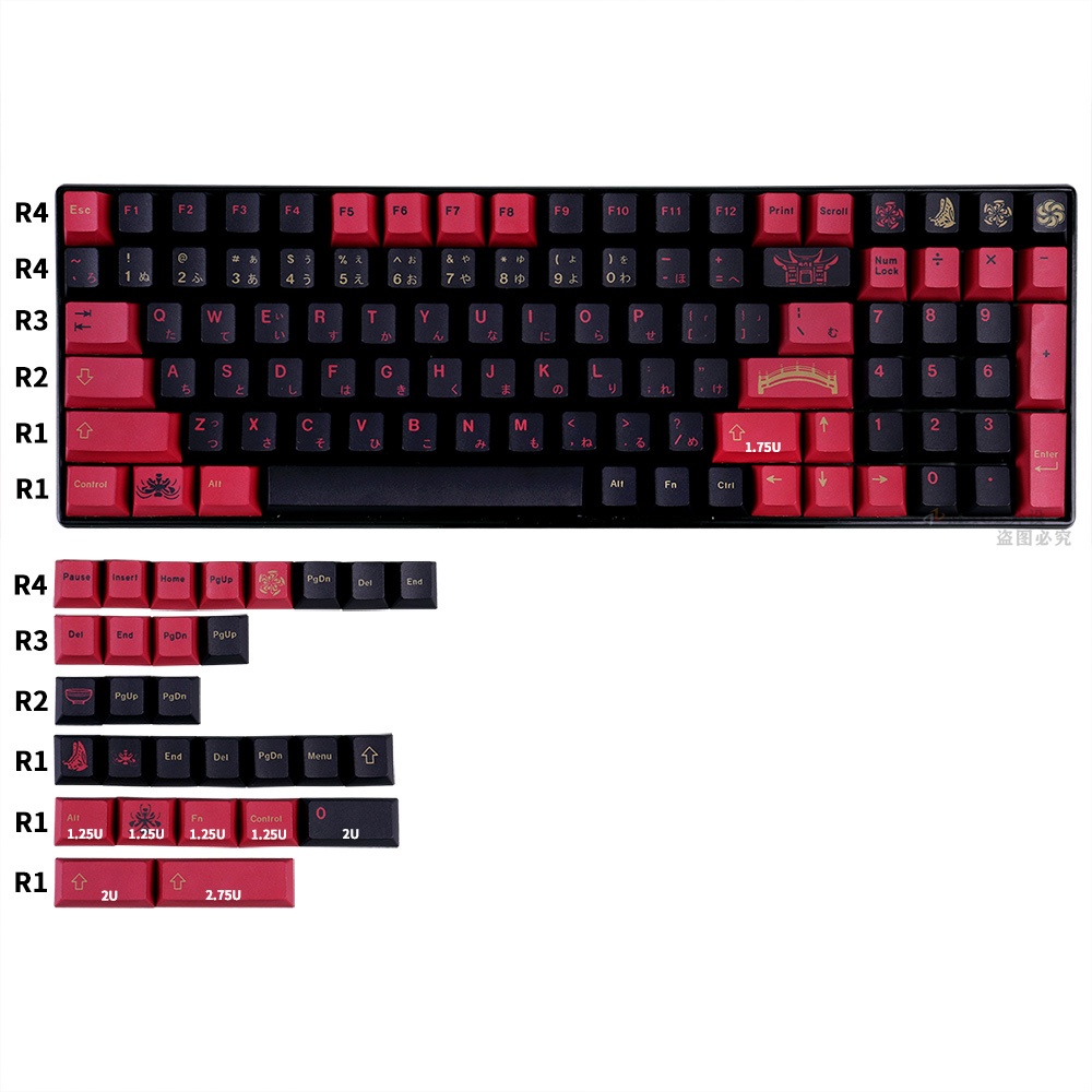 Keycap GMK Other shore flower red 129 nút chất liệu PBT dành cho bàn phím cơ
