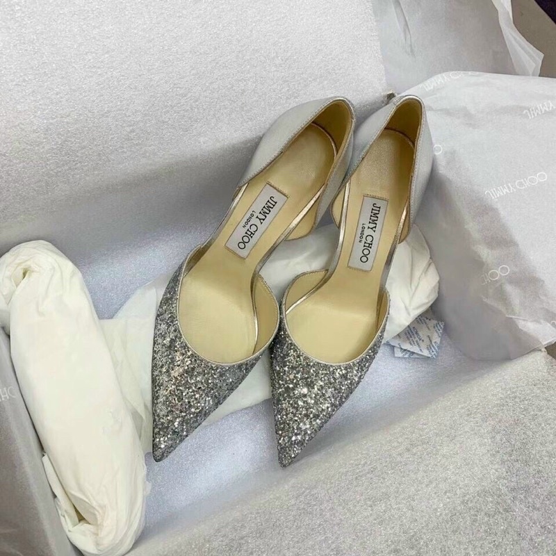 Giày cao gót bít mũi kim tuyến fullbox