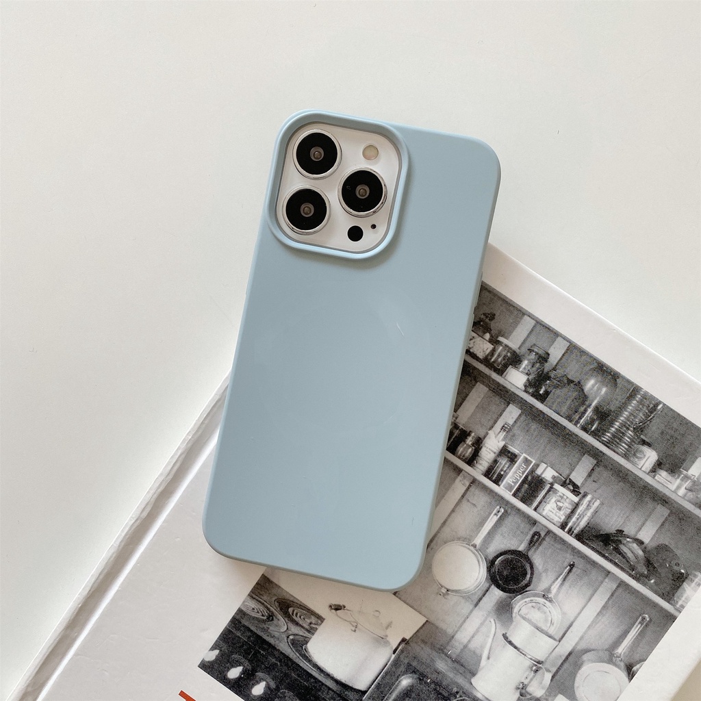 Ốp Điện Thoại TPU Silicon Màu Trơn Hít Nam Châm Cho IPhone 13 Pro 14 Max