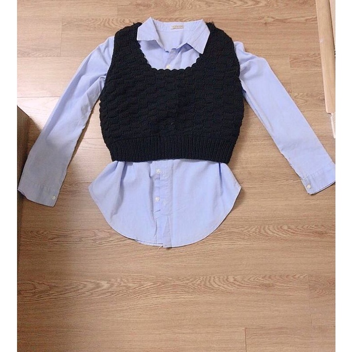 Set áo sơ my mix gile len