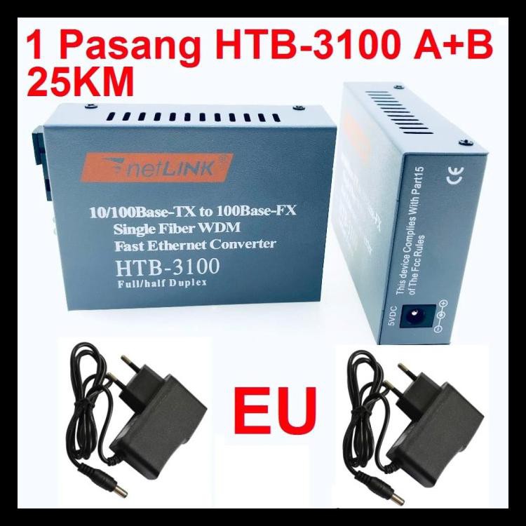 1 Cặp Thiết Bị Chuyển Đổi Quang Học Htb-3100 A + B Rj45 Netlink 25km Code 811