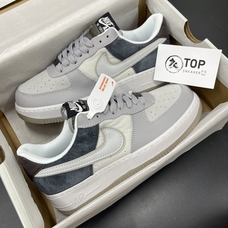 Giày thể thao nữ trắng, giày sneaker af1 xám tăng chiều cao