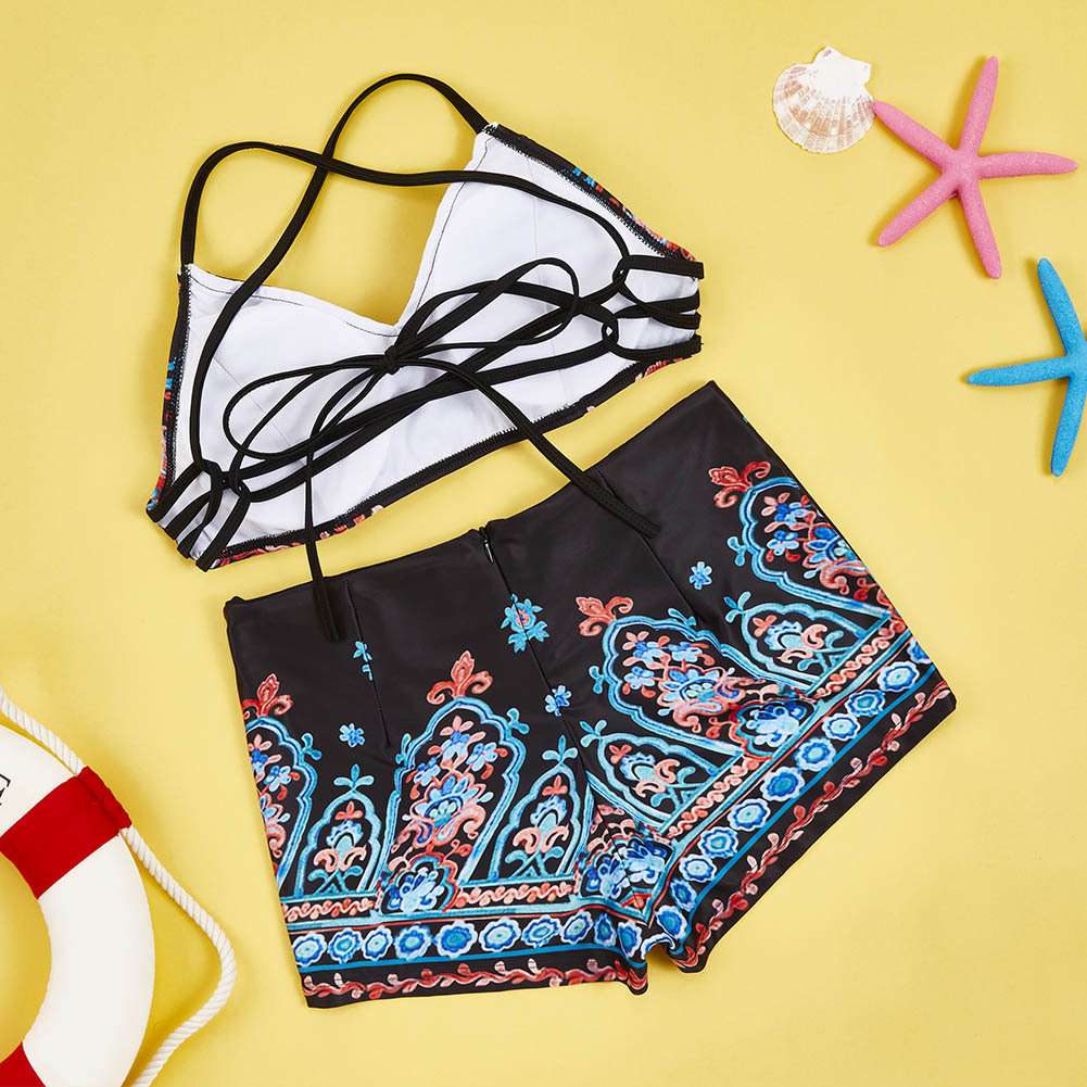 Korean style swimwear, sexy high-waist bikini, with sponge chest pad, beachwear#Y37 | BigBuy360 - bigbuy360.vn