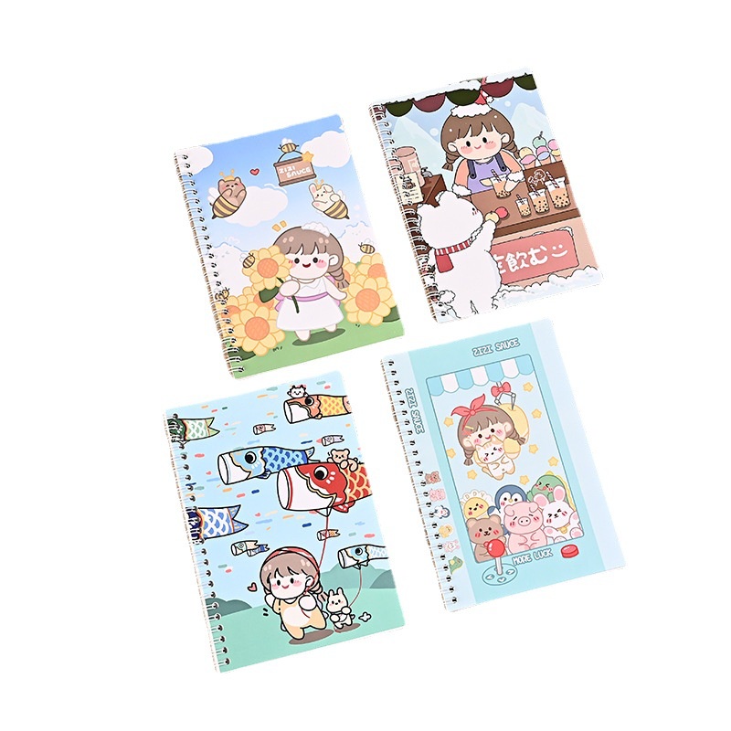 Sổ lò xo chiết và lưu trữ sticker size A5 hình bé gái ZiZi