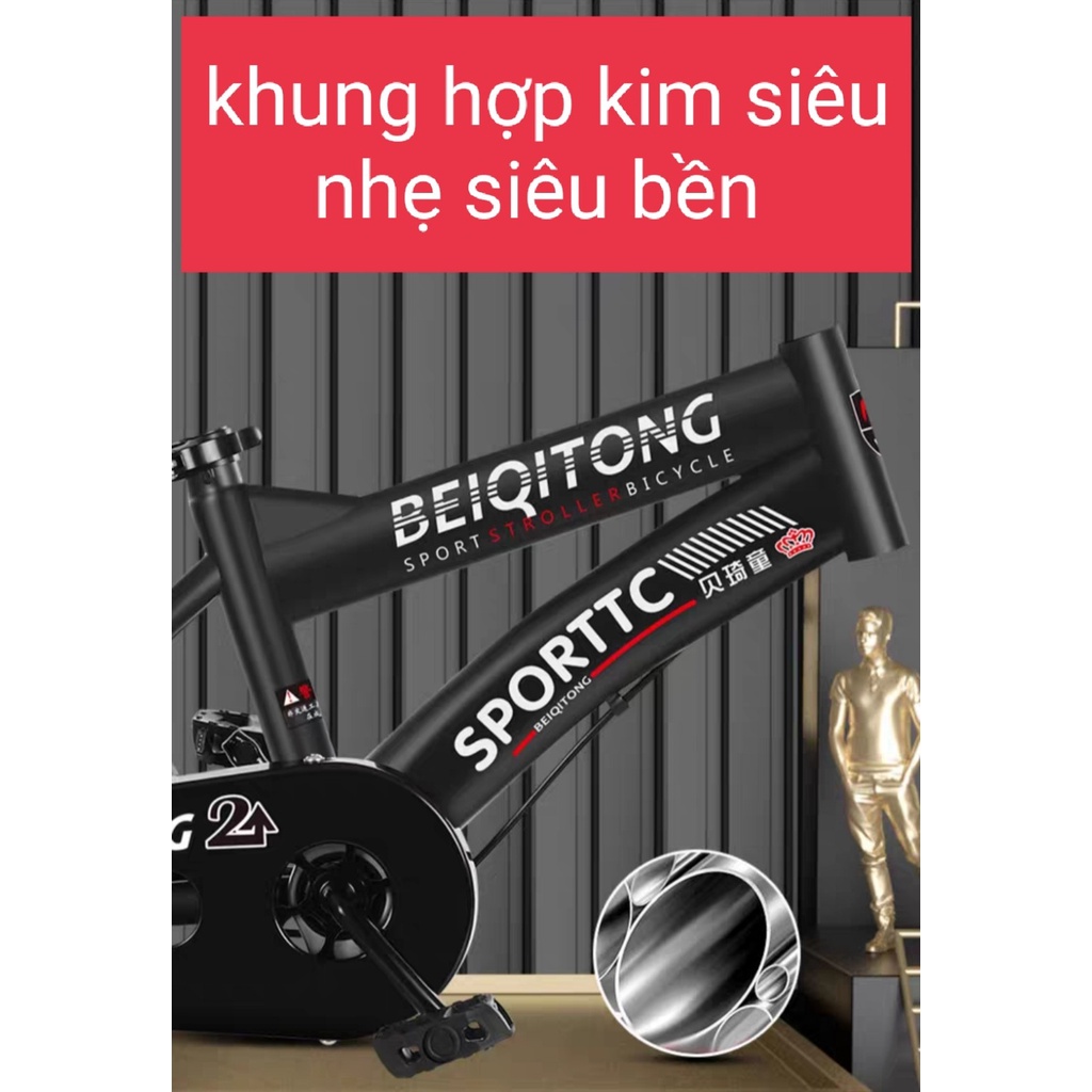 Xe đạp cho bé yêu BeQiTongM200-TẶNG KÈM ĐỒ BẢO HỘ BÌNH NƯỚC