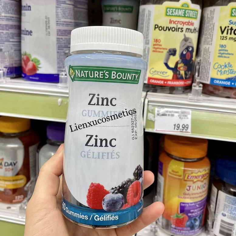 Bổ sung kẽm Nature's Bounty Zinc Gummies 15mg, 60 viên