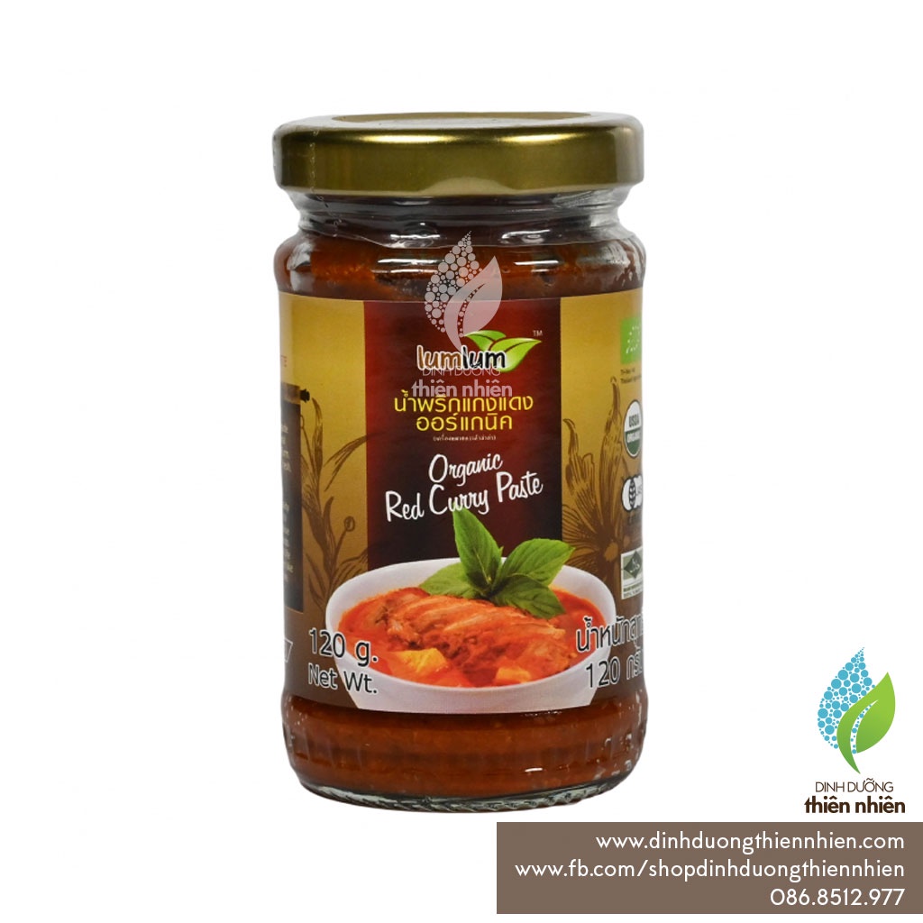 Sốt Cà Ri Hữu Cơ, Sốt Tom Yum Hữu Cơ Lum Lum Organic Curry Paste, Tom Yum Paste, 120g