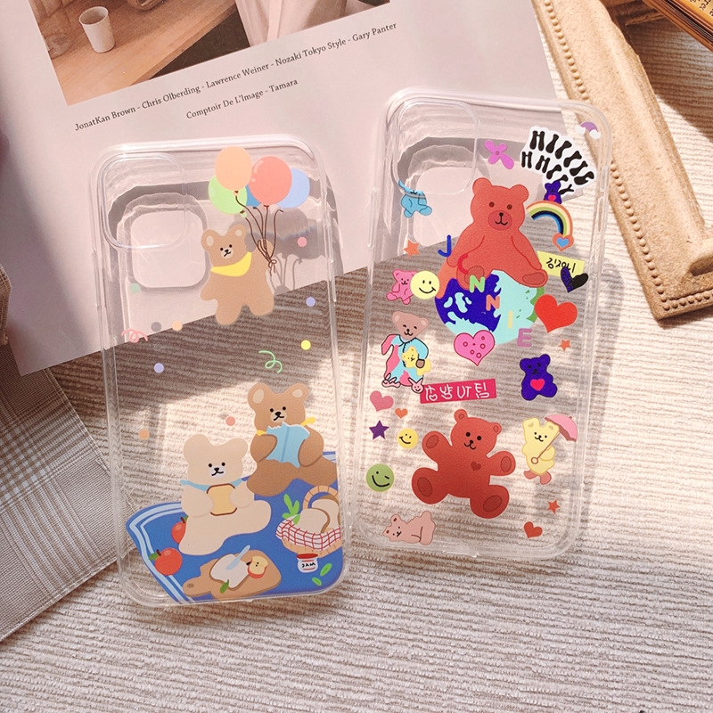 Ốp điện thoại in hình gấu hoạt hình tiện dụng cho Iphone 5/5S/6/6plus/6S/6S plus/6/7/7plus/8/8plus/X/XS/XS Max/11 54